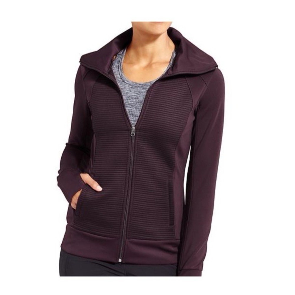 Athleta Womens Stretch & Release Athletic‎ Jacket Sz M Purple Wicking Breathable